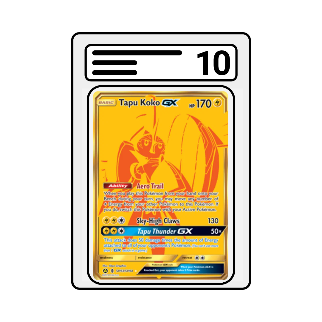 Graded Karte Pokemon Hidden Fates sv93 Tapu Koko GX