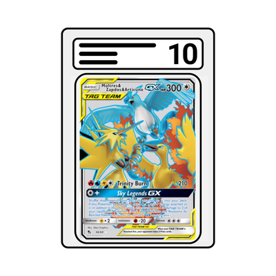 Graded Karte Pokemon Hidden Fates 066 Moltres & Zapdos & Articuno GX