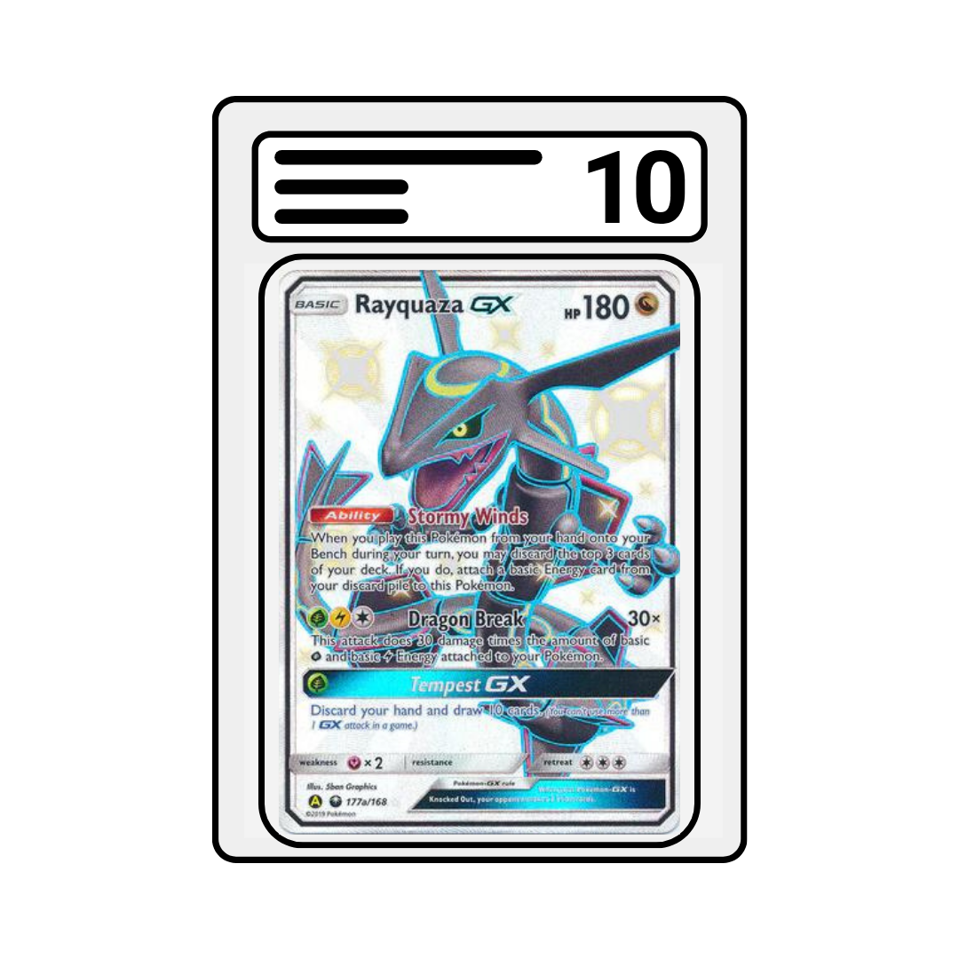 Graded Karte Pokemon Sun&Moon Pokemon Celestial Storm Rayquaza GX 177a ...
