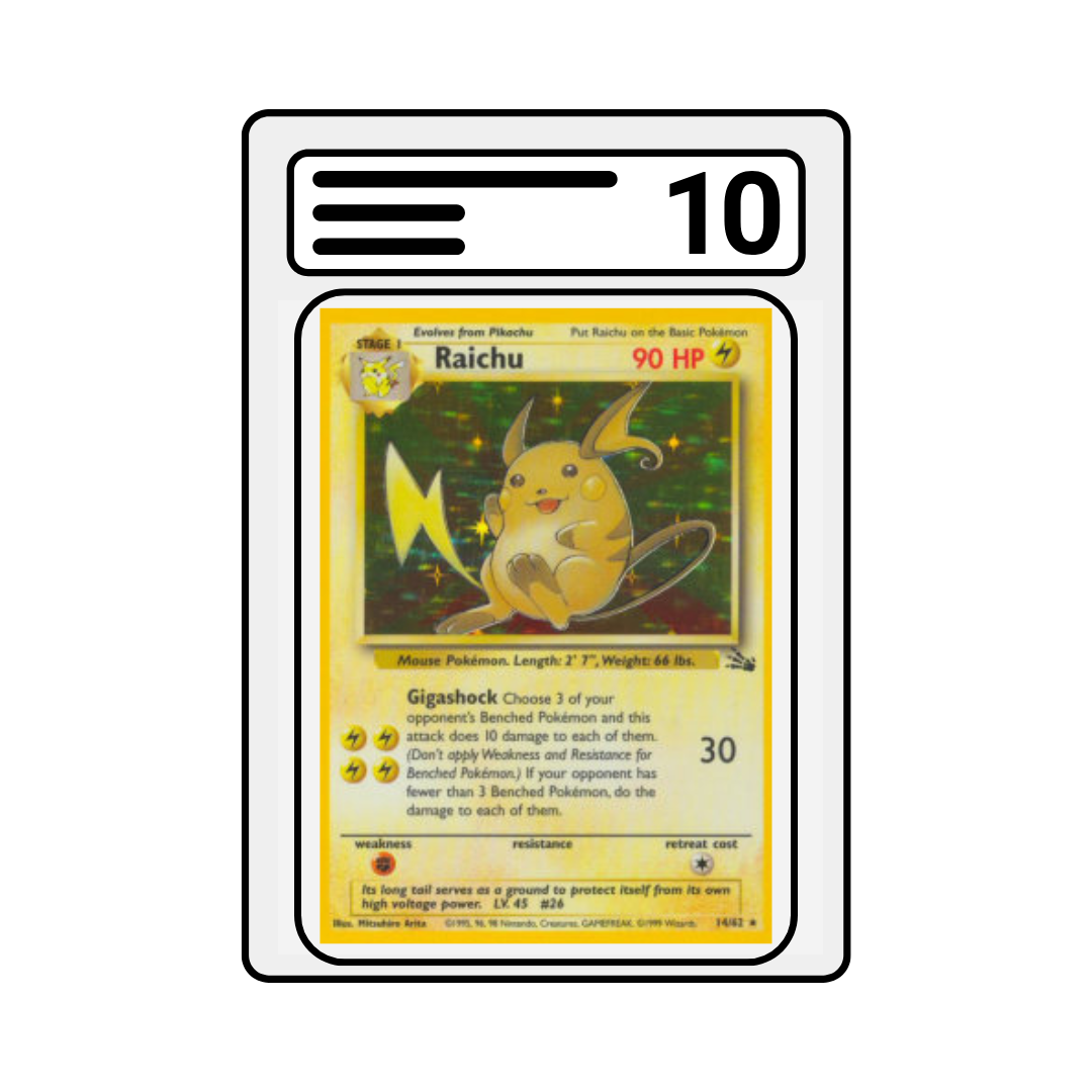 Graded Karte Pokemon Fossil Raichu-Holo 014