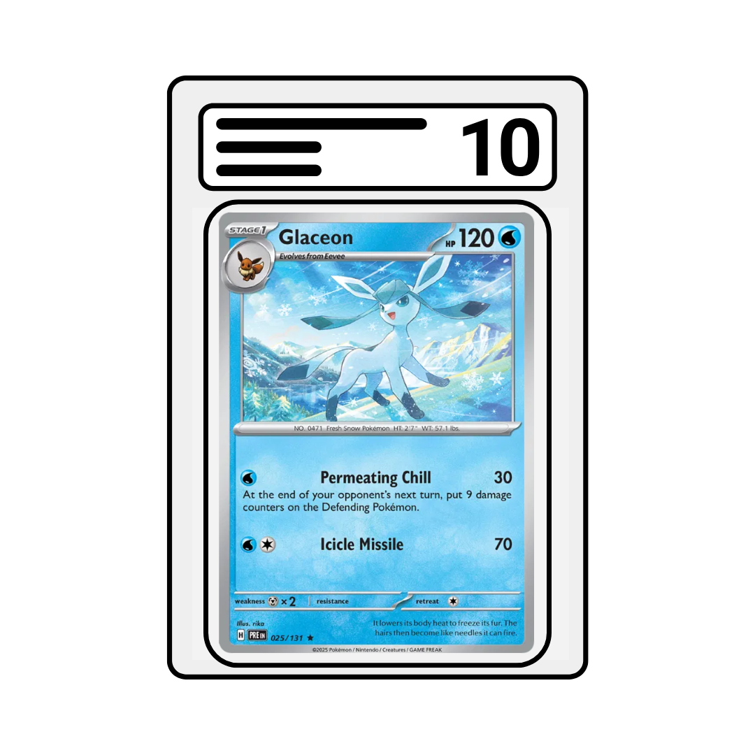 Graded Karte Pokemon PRE 025 Glaceon Master Ball Reverse Holo