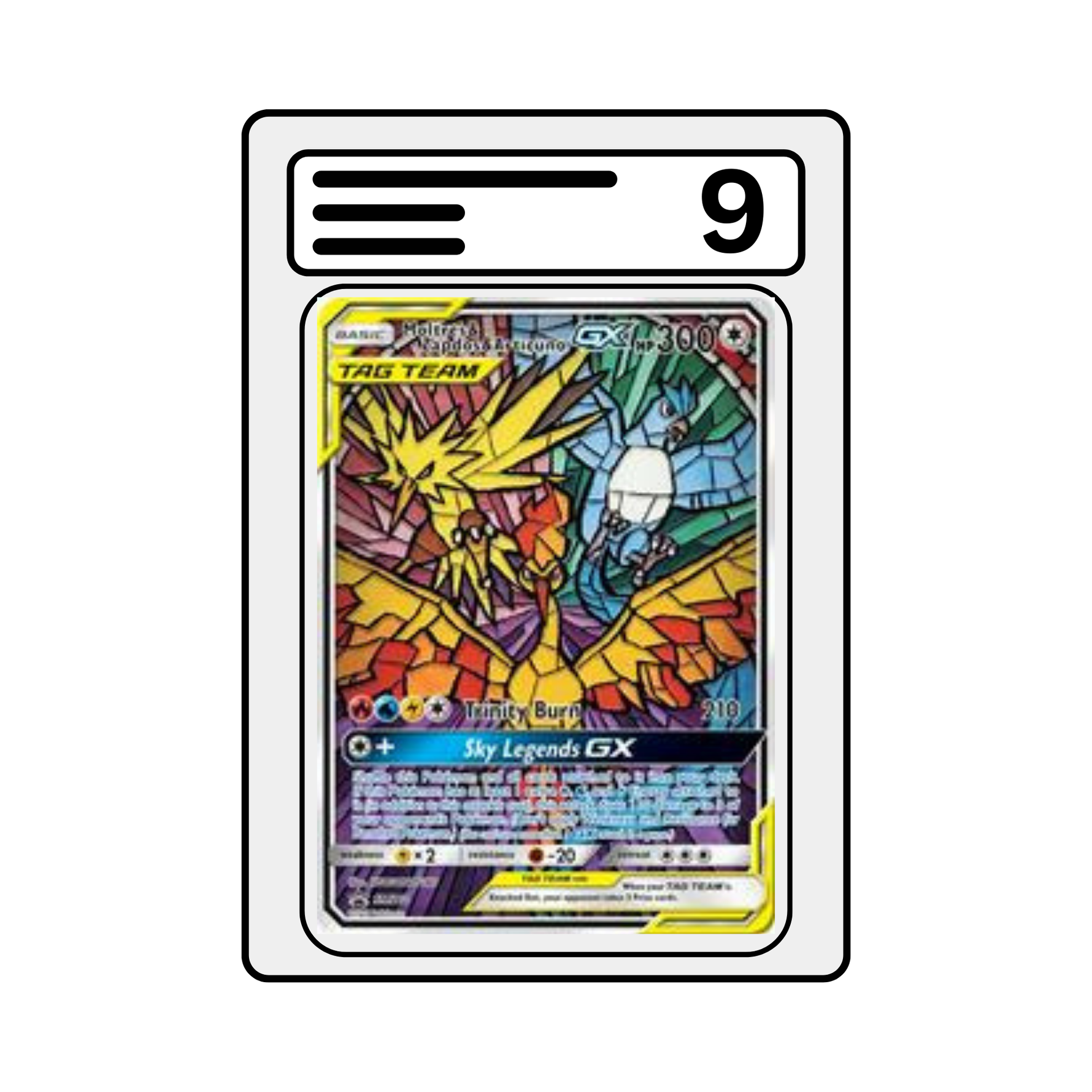 Graded Karte Pokemon SM 210 Moltres & Zapdos & Articuno GX
