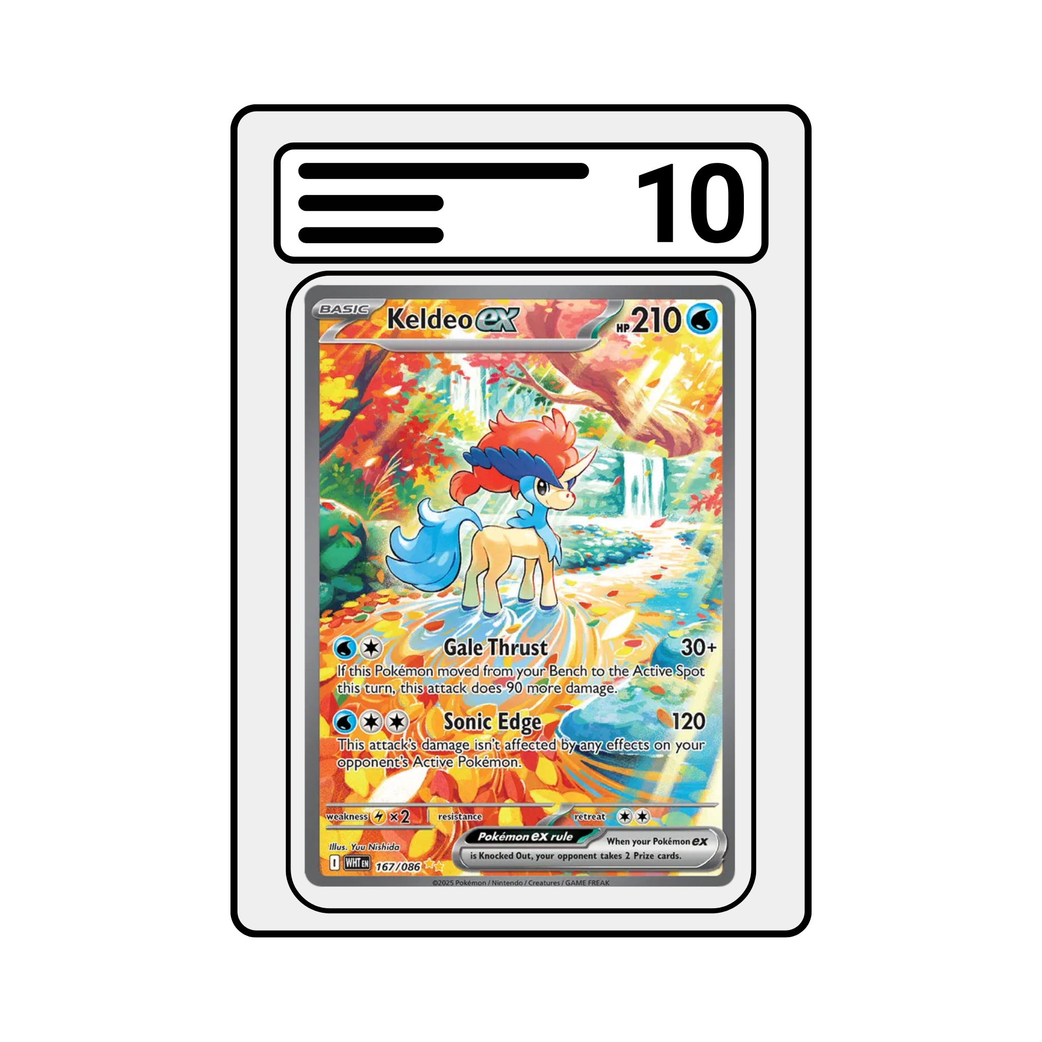 Graded Karte Pokemon WHT 167 Keldeo ex Illustratio Rare