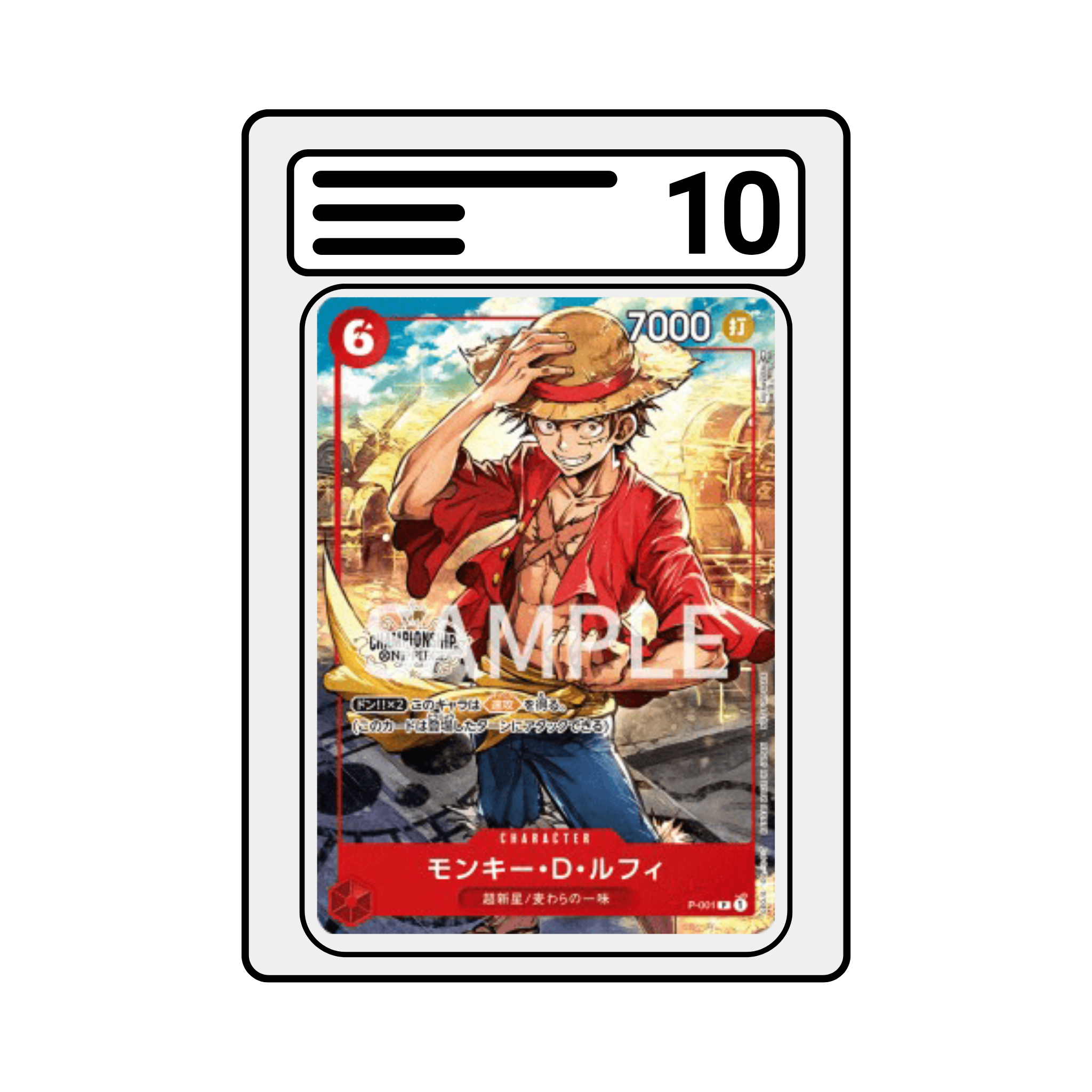 Graded Karte One Piece P-001 Monkey D. Luffy [Tournament Promos]