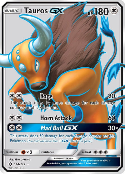 Image for Tauros GX (Full Art) (SM Base Set) (144/149) - Pokemon