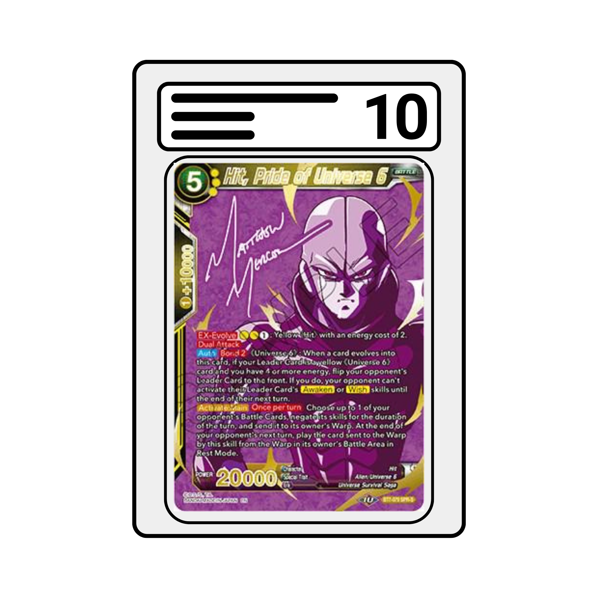 Gradet Karte Dragon Ball BT07 079 Hit, Pride of Universe 6
