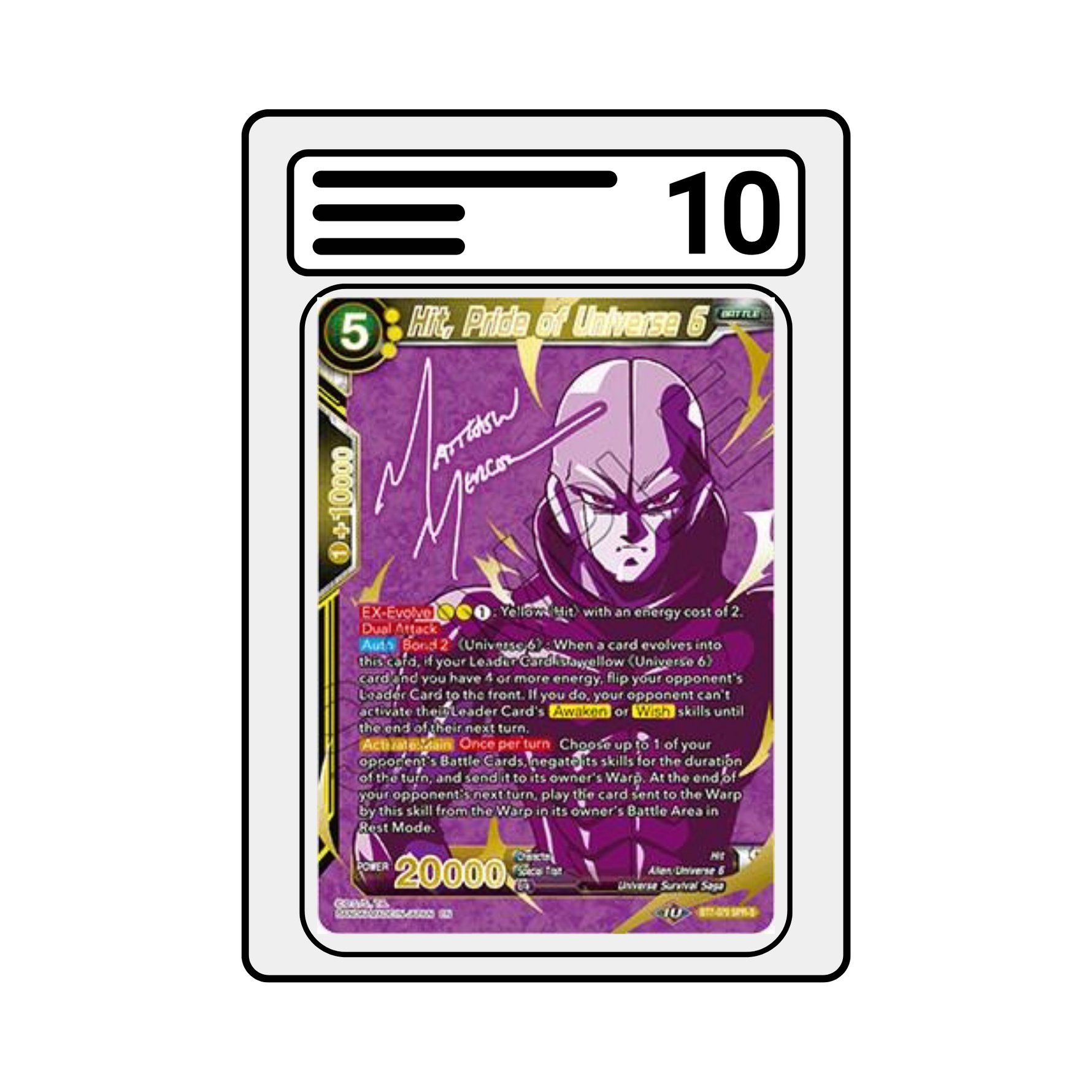 Gradet Karte Dragon Ball BT07 079 Hit, Pride of Universe 6