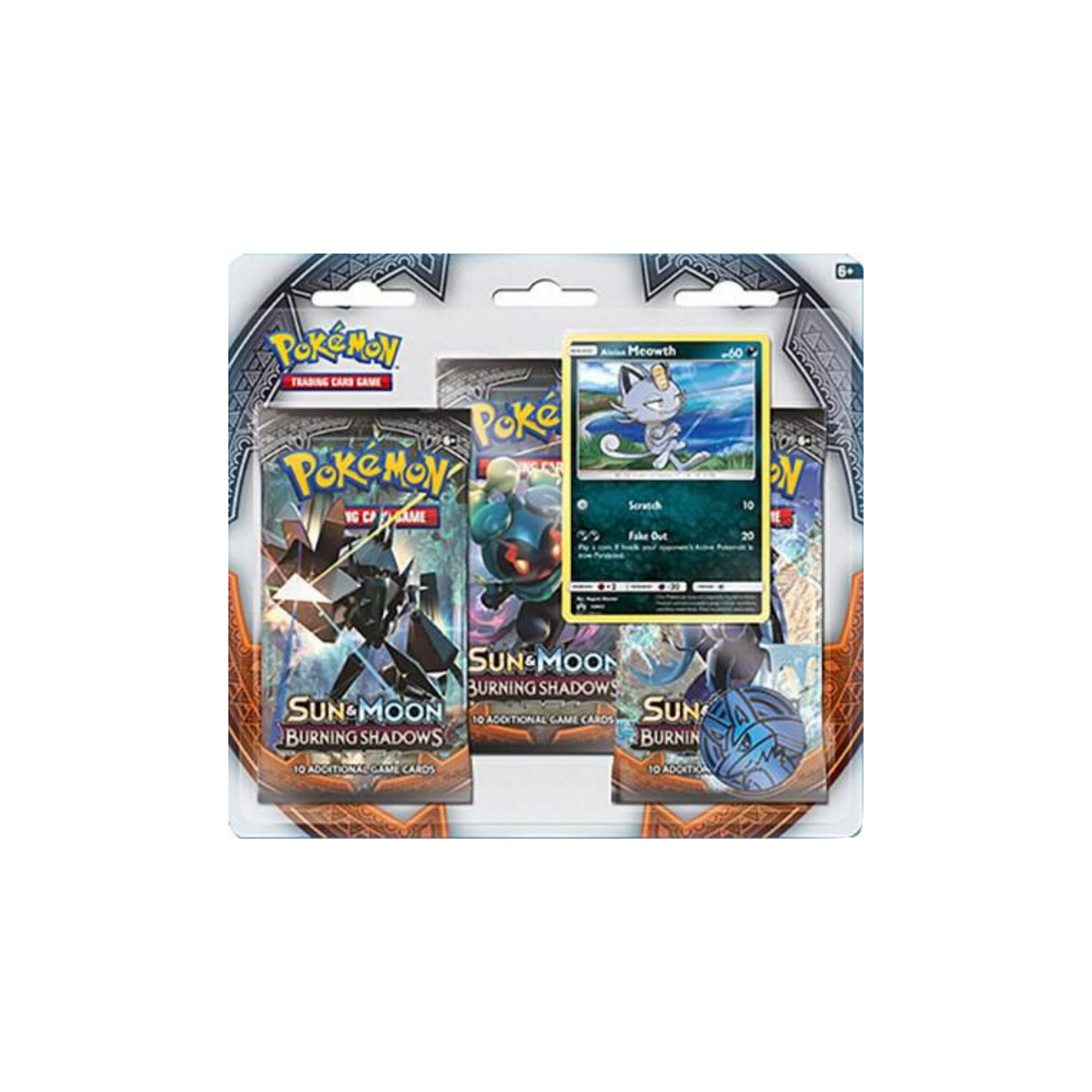 Pokémon Burning Shadows Alolan Meowth 3-Pack Blister