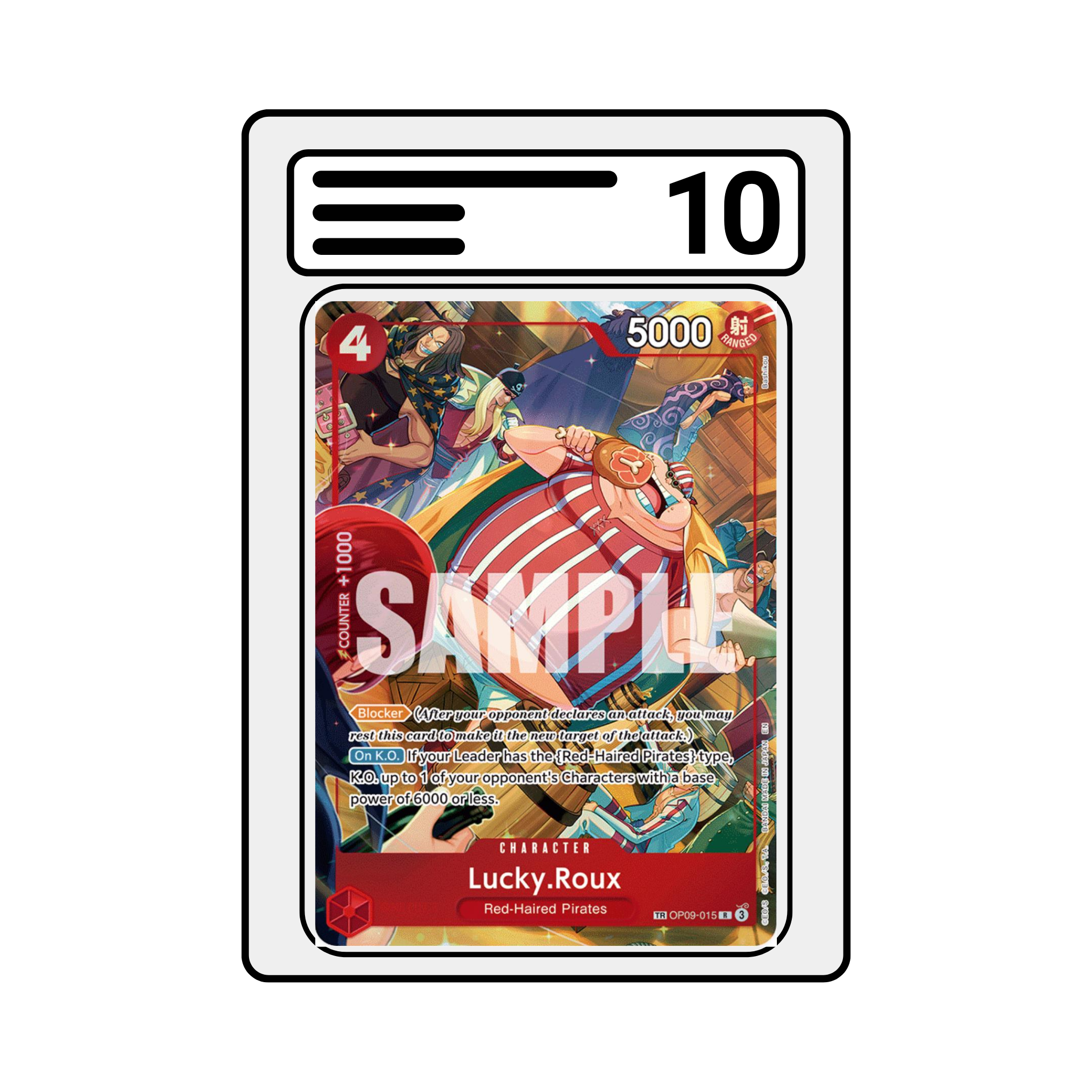Graded Karte One Piece OP09 015 Lucky Roux Treasure Rare
