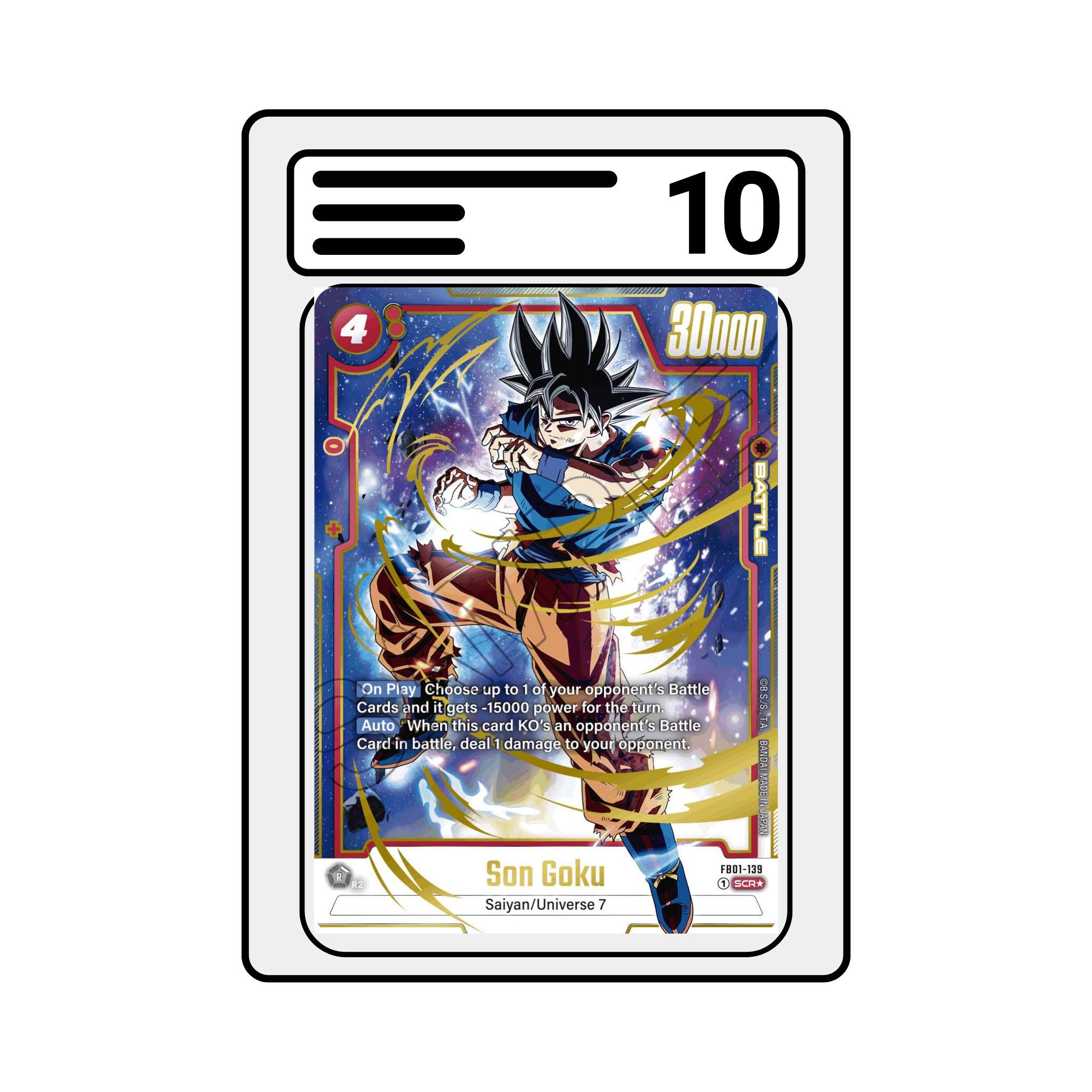 Gradet Karte Dragon Ball FB01 139 Son Goku Secret Rare Alternate Art