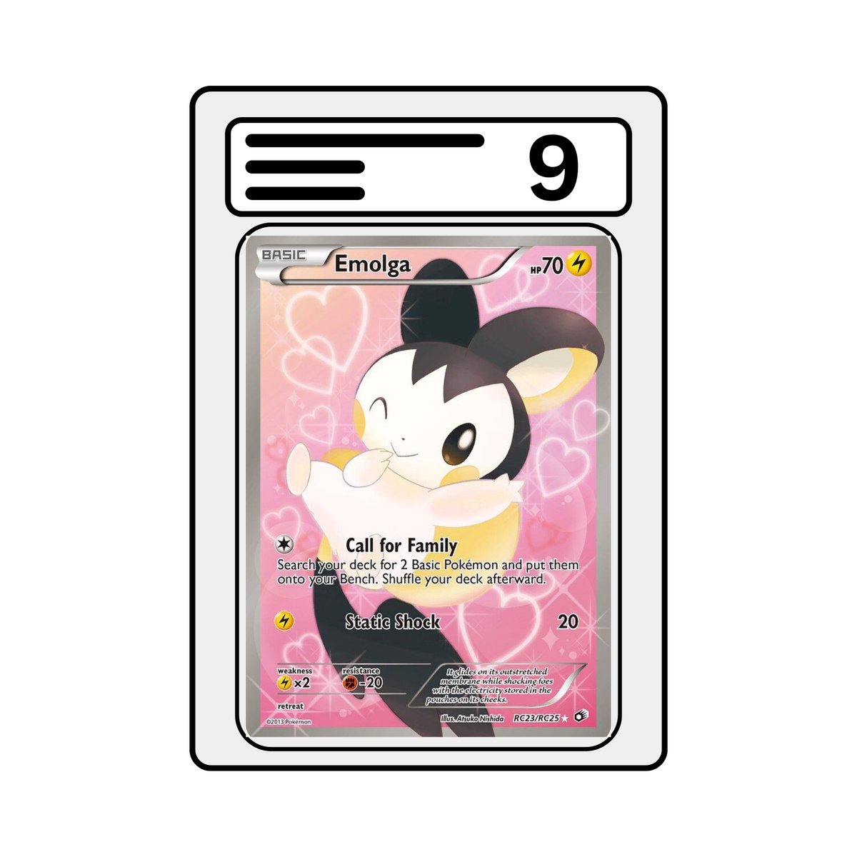 Graded Karte Pokemon | Legendary Treasures LTR | Emolga RC23