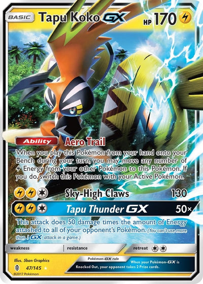 Image for Tapu Koko GX (SM - Guardians Rising) (47/145) - Pokemon