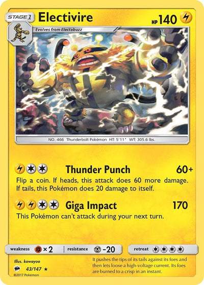 Image for Electivire (SM - Burning Shadows) (43/147) - Pokemon