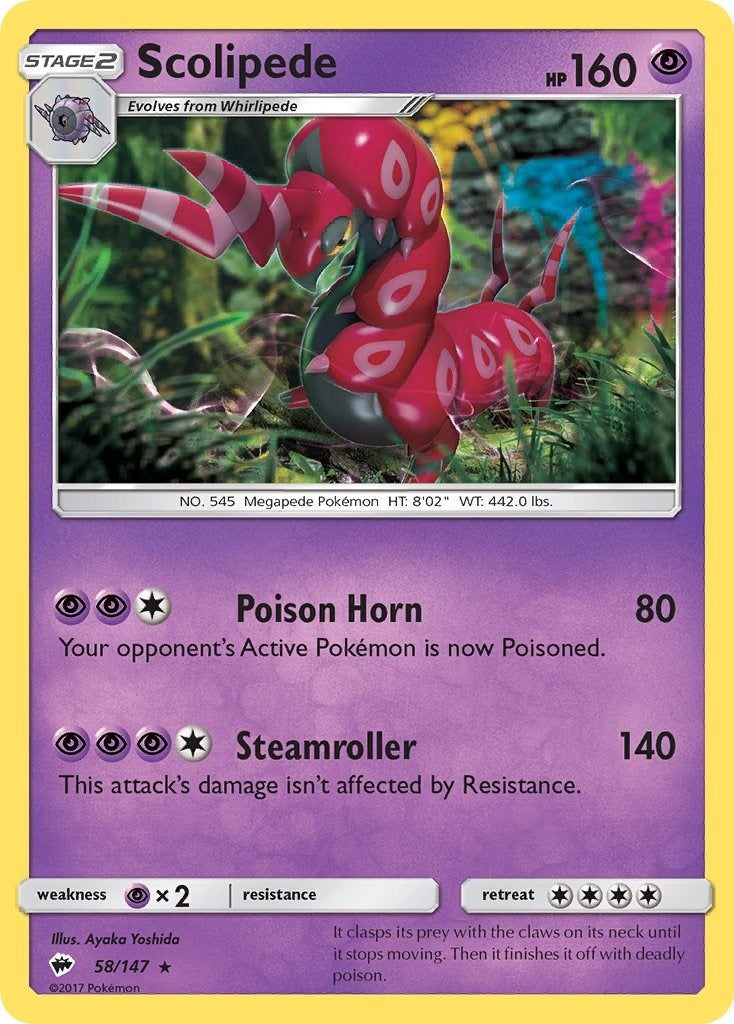 Image for Scolipede (SM - Burning Shadows) (58/147) - Pokemon