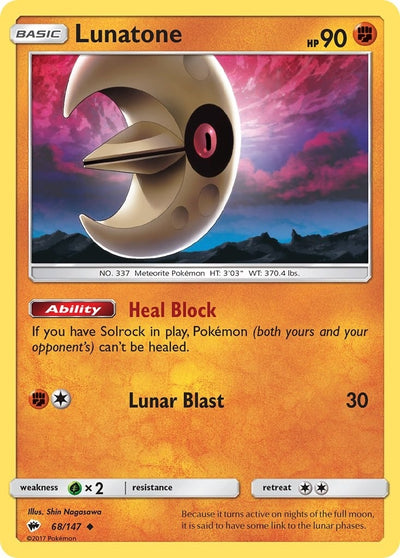 Image for Lunatone (SM - Burning Shadows) (68/147) - Pokemon
