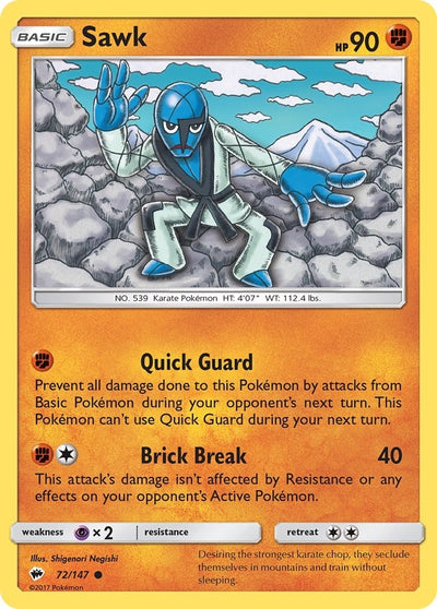 Image for Sawk (SM - Burning Shadows) (72/147) - Pokemon