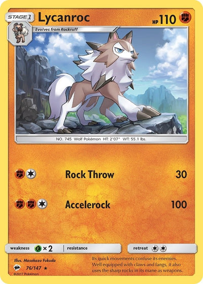 Image for Lycanroc (76) (SM - Burning Shadows) (76/147) - Pokemon