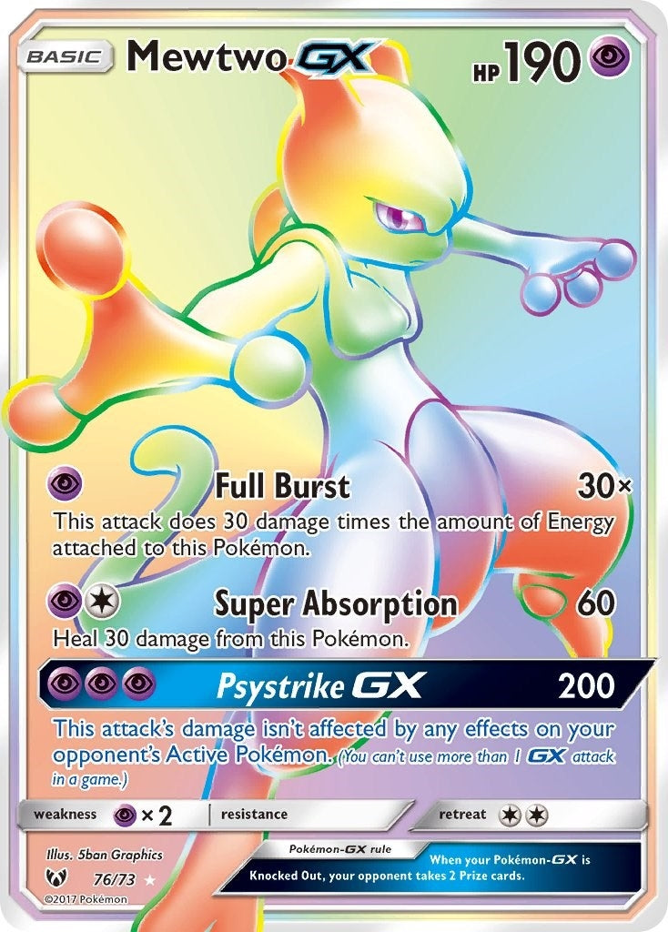 Image for Mewtwo GX (Secret) (Shining Legends) (76/73) - Pokemon