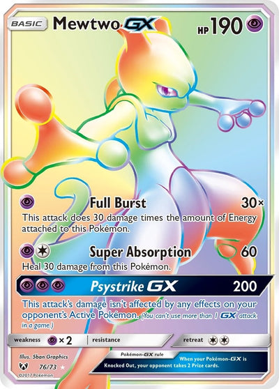 Image for Mewtwo GX (Secret) (Shining Legends) (76/73) - Pokemon
