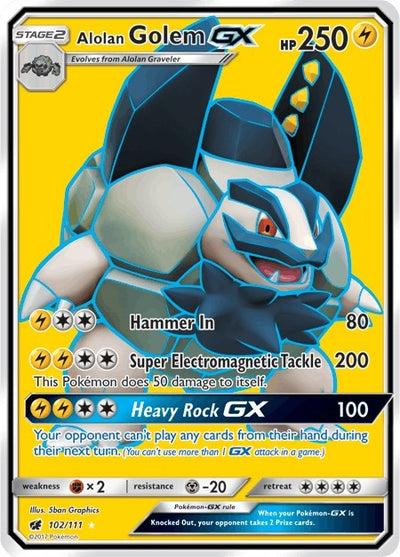 Image for Alolan Golem GX (Full Art) (SM - Crimson Invasion) (102/111) - Pokemon