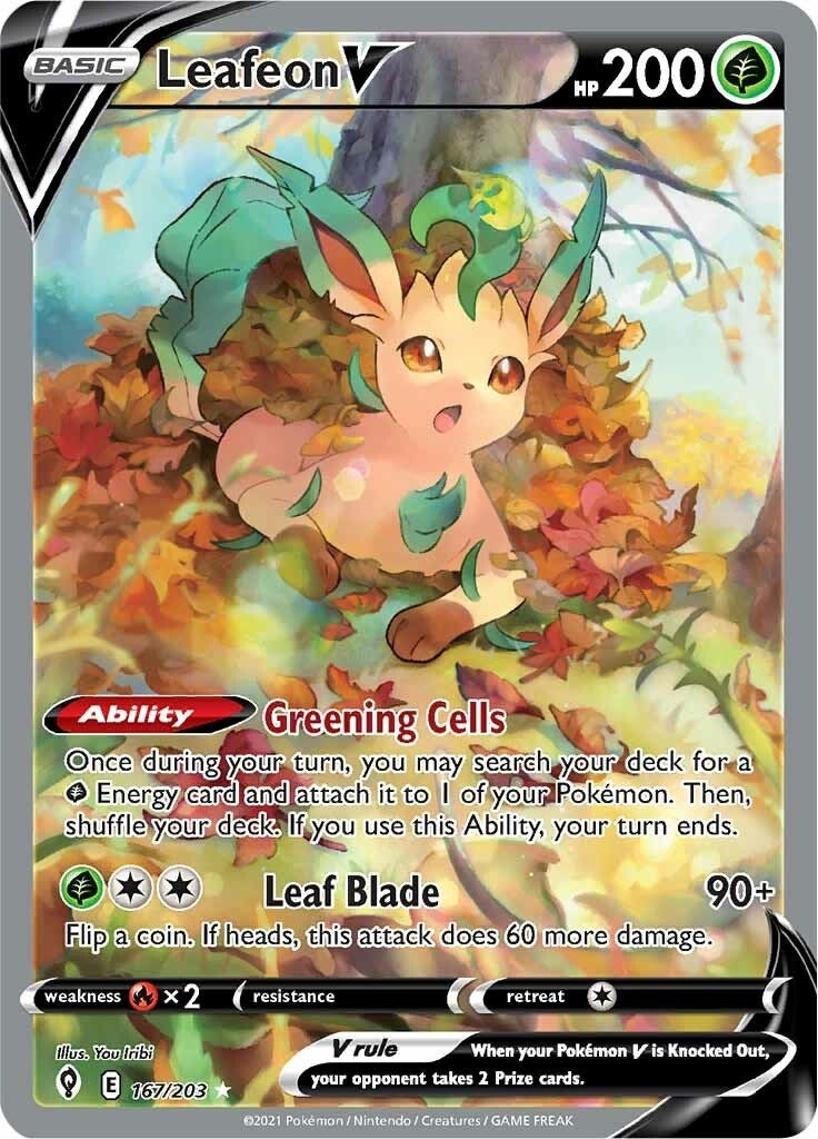 Leafeon V (Alternate Full Art) (SWSH07: Evolving Skies) (167/203)