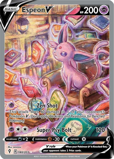 Espeon V (Alternate Full Art) (SWSH07: Evolving Skies) (180/203) 