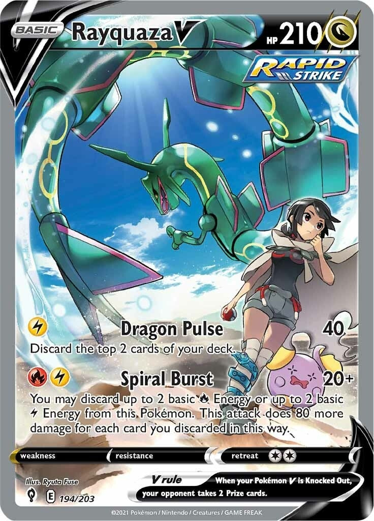 Rayquaza V (Alternate Full Art) (SWSH07: Evolving Skies) (194/203)