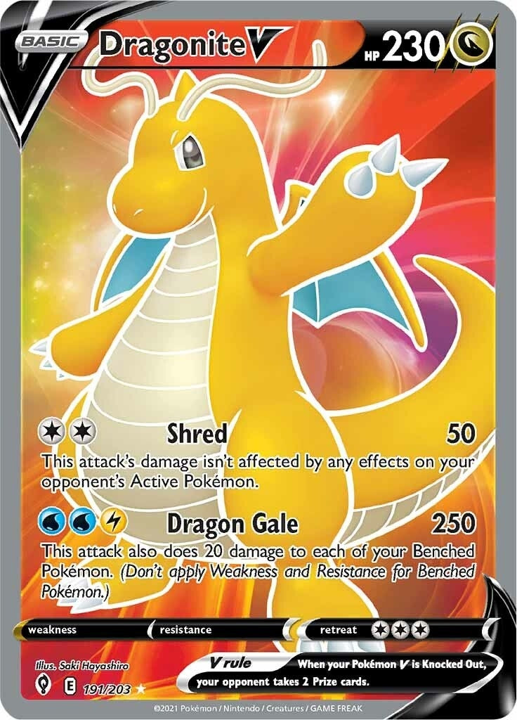 Dragonite V (Full Art) (SWSH07: Evolving Skies) (191/203)