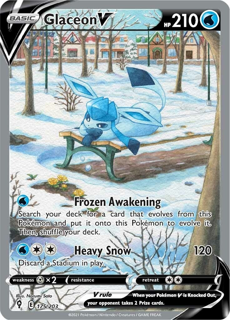 Glaceon V (Alternate Full Art) (SWSH07: Evolving Skies) (175/203) 