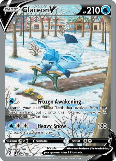 Glaceon V (Alternate Full Art) (SWSH07: Evolving Skies) (175/203) 