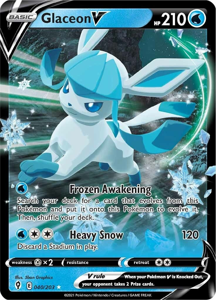 Glaceon V (SWSH07: Evolving Skies) (040/203) 