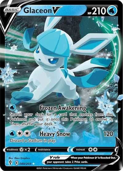 Glaceon V (SWSH07: Evolving Skies) (040/203) 