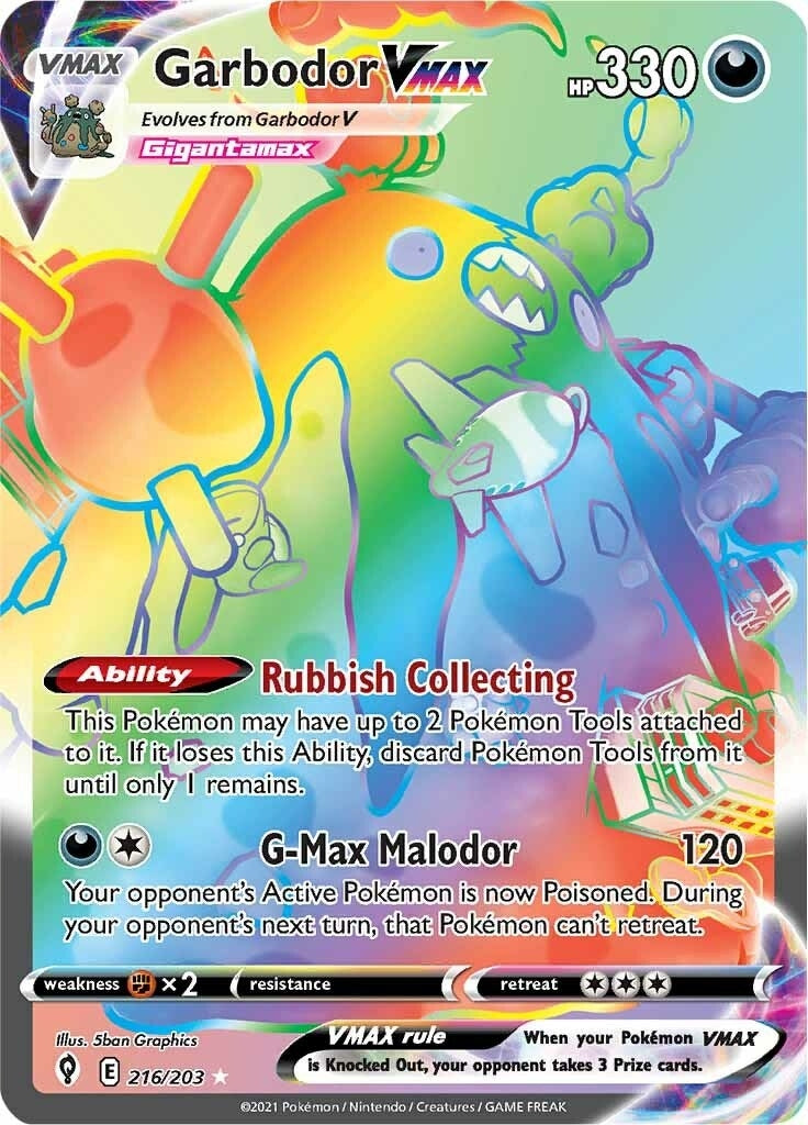 Garbodor VMAX (Secret) (SWSH07: Evolving Skies) (216/203) 