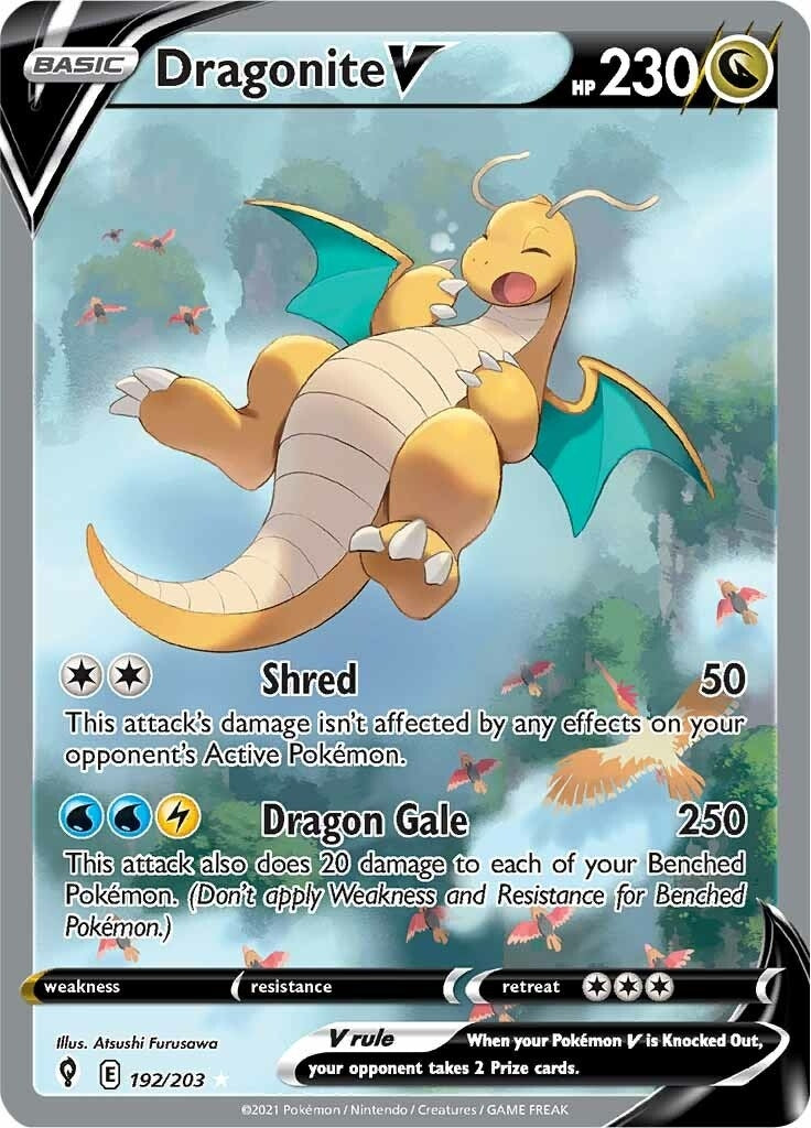 Dragonite V (Alternate Full Art) (SWSH07: Evolving Skies) (192/203)