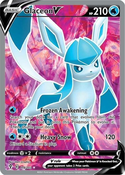 Glaceon V (Full Art) (SWSH07: Evolving Skies) (174/203) 