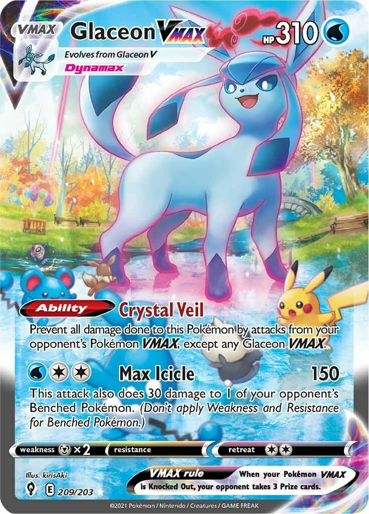 Glaceon VMAX (Alternate Art Secret) (SWSH07: Evolving Skies) (209/203) 