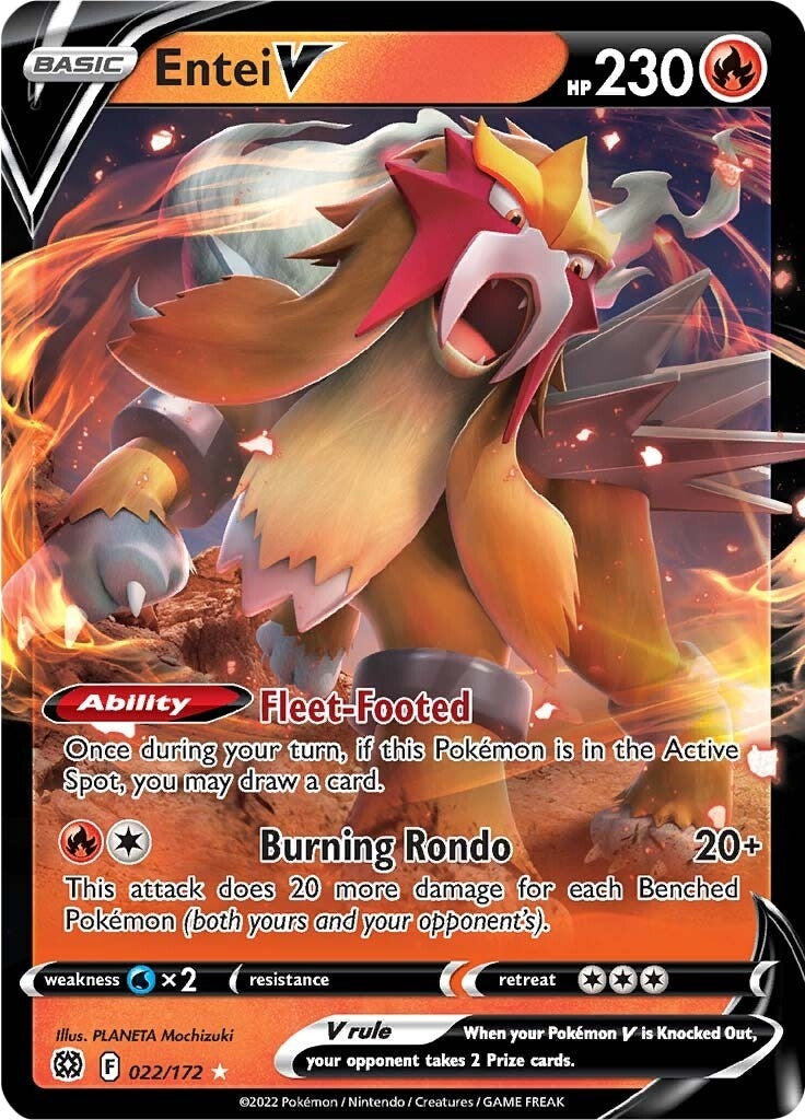 Entei V (SWSH09: Brilliant Stars) (022/172) 