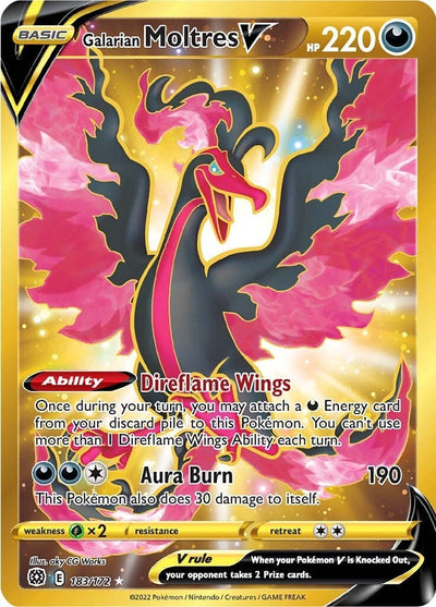Galarian Moltres V (Secret) (SWSH09: Brilliant Stars) (183/172)