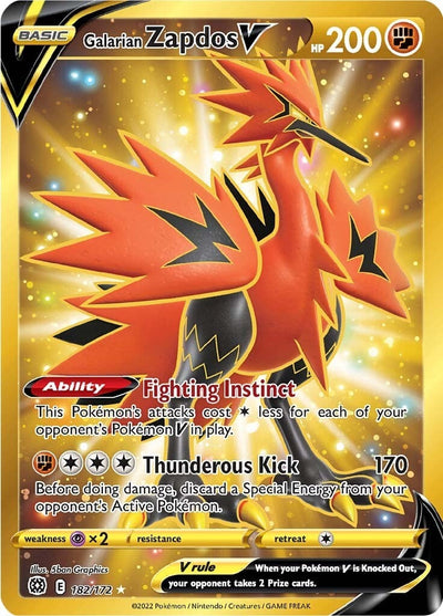 Galarian Zapdos V (Secret) (SWSH09: Brilliant Stars) (182/172)