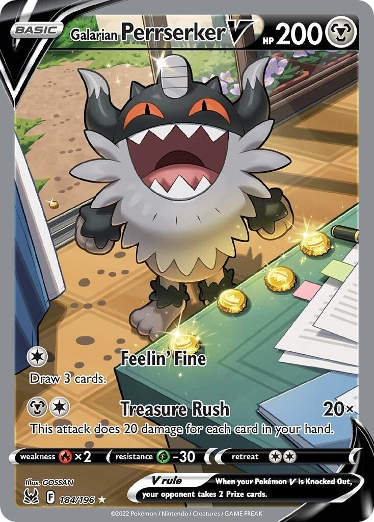 Galarian Perrserker V (Alternate Full Art) (SWSH11: Lost Origin) (184/196)