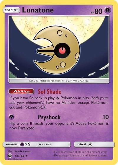 Image for Lunatone (SM - Celestial Storm) (61/168) - Pokemon