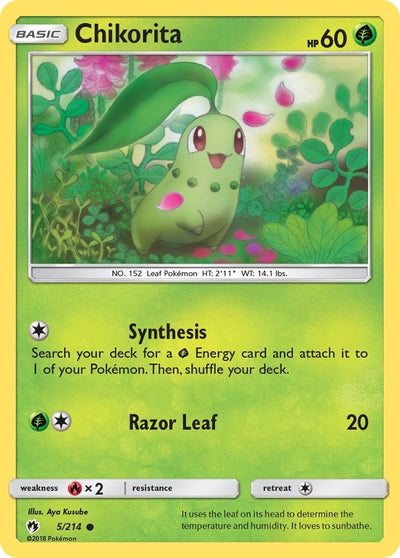 Image for Chikorita (5) (SM - Lost Thunder) (5/214) - Pokemon