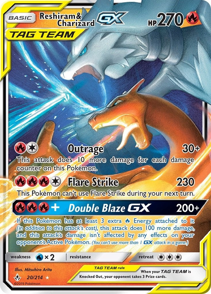 Image for Reshiram & Charizard GX (SM - Unbroken Bonds) (20/214) - Pokemon
