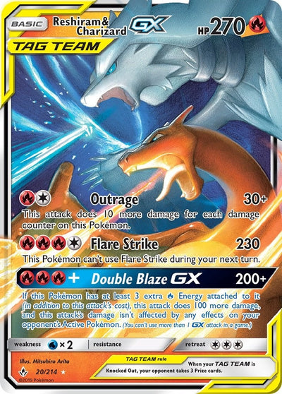 Image for Reshiram & Charizard GX (SM - Unbroken Bonds) (20/214) - Pokemon