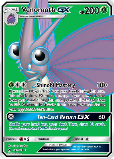 Image for Venomoth GX (Full Art) (SM - Unbroken Bonds) (193/214) - Pokemon