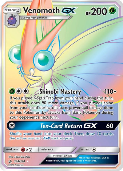 Image for Venomoth GX (Secret) (SM - Unbroken Bonds) (216/214) - Pokemon