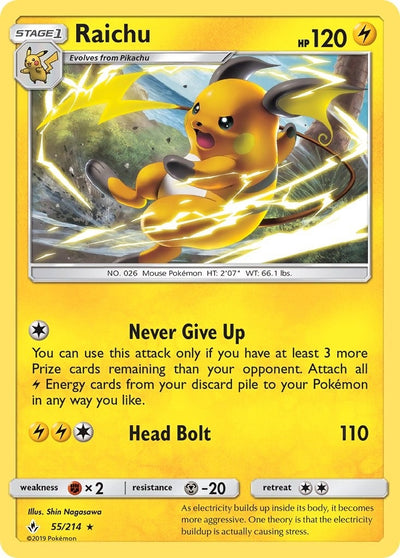 Image for Raichu (SM - Unbroken Bonds) (55/214) - Pokemon