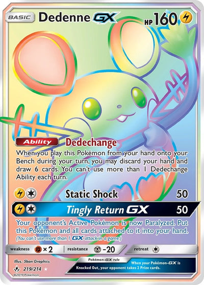 Image for Dedenne GX (Secret) (SM - Unbroken Bonds) (219/214) - Pokemon