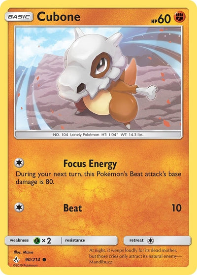 Image for Cubone (SM - Unbroken Bonds) (90/214) - Pokemon