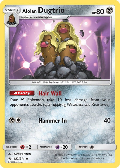 Image for Alolan Dugtrio (SM - Unbroken Bonds) (122/214) - Pokemon